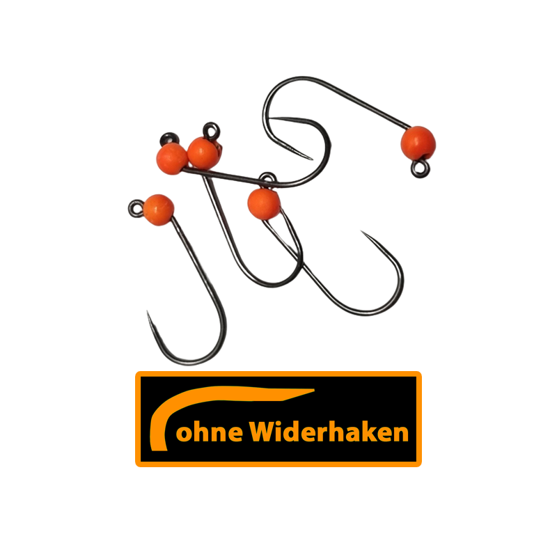 ASB Tackle - Tungsten Jig Hook - Barbless - Fluo Orange