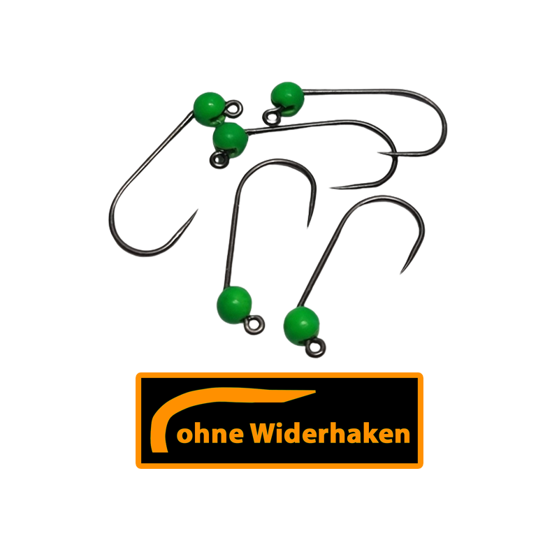 ASB Tackle - Tungsten Jig Hook - Barbless - Fluo Grün ASB Tackle - Tungsten Jig Hook - Barbless - Fluo Grün