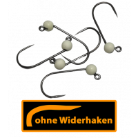 ASB Tackle - Tungsten Jig Hook - Barbless - Weiß Glow