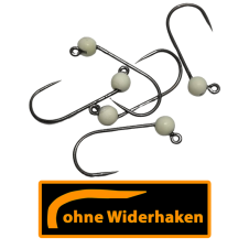 ASB Tackle - Tungsten Jig Hook - Barbless - Weiß Glow