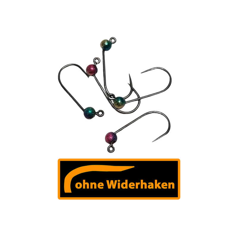 ASB Tackle - Tungsten Jig Hook - Barbless - Rainbow