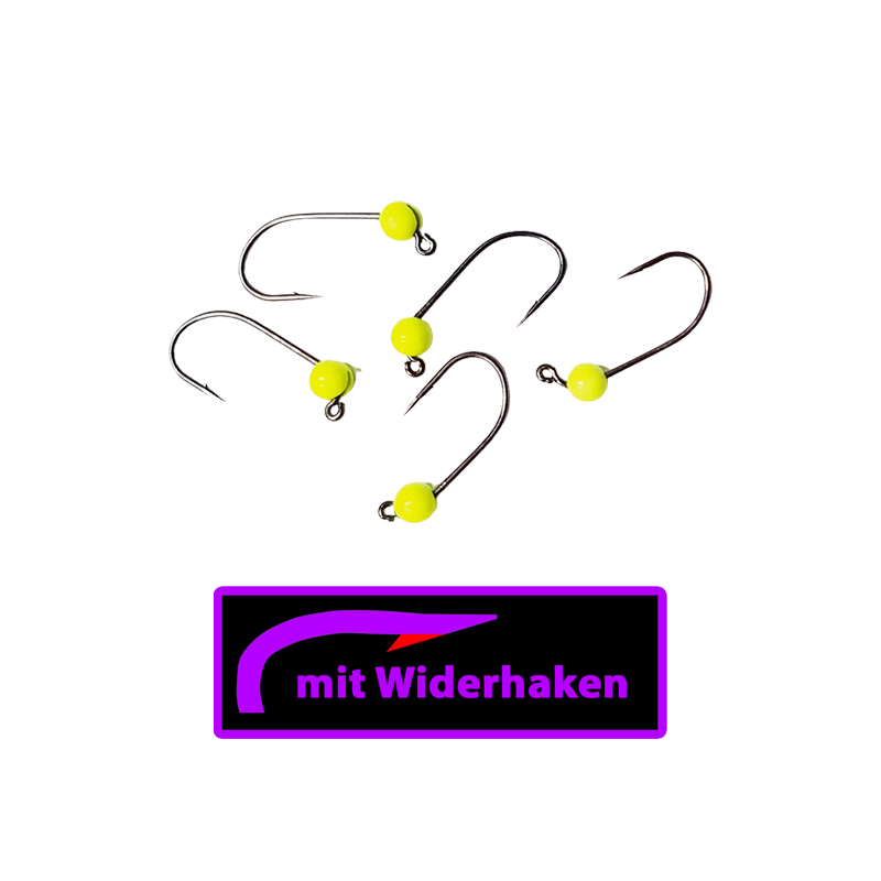 ASB Tackle - Tungsten Jig Hook - Micro Barb - Fluo Gelb