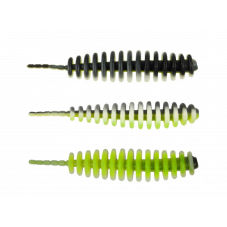 Trout Master - Master Worm Mini 45 Black Chartreuse